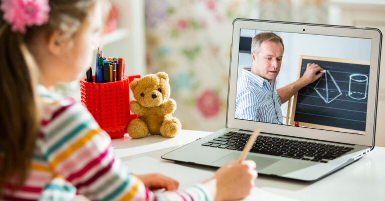 Child taking distance learning courses because of COVID-19 spike in Oklahoma