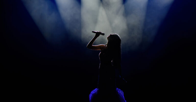 Broadway Singer in silhouette