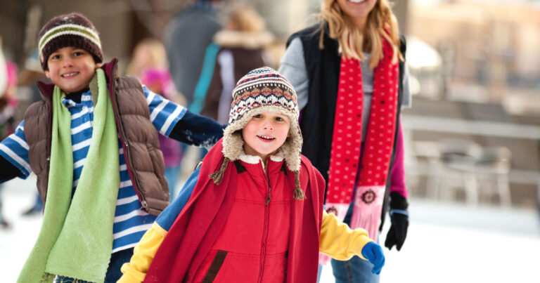 Children in snow during holiday season looking for things to do