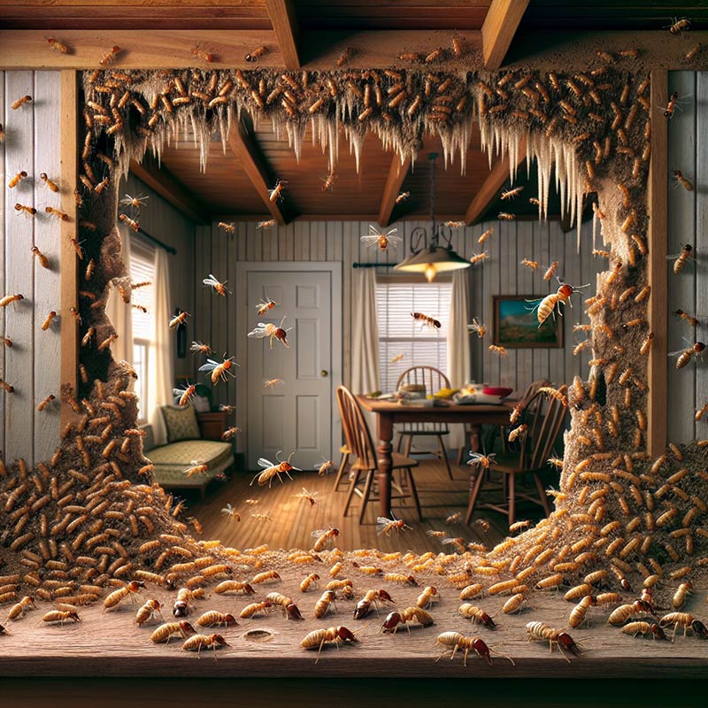 graphic of termite infestation
