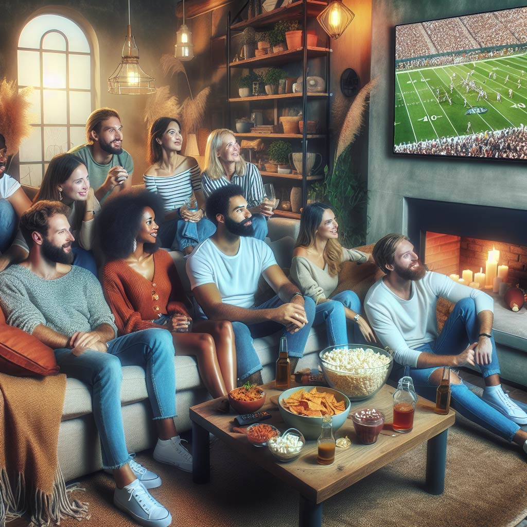 People watching football