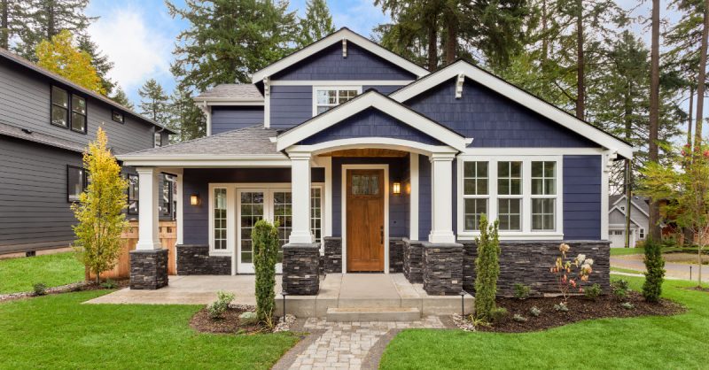 Beautiful,Exterior,Of,Newly,Built,Luxury,Home.,Yard,With,Green New Home Prices OKC