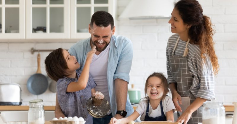 Family cooking together - Oklahoma City rated best place to raise a family