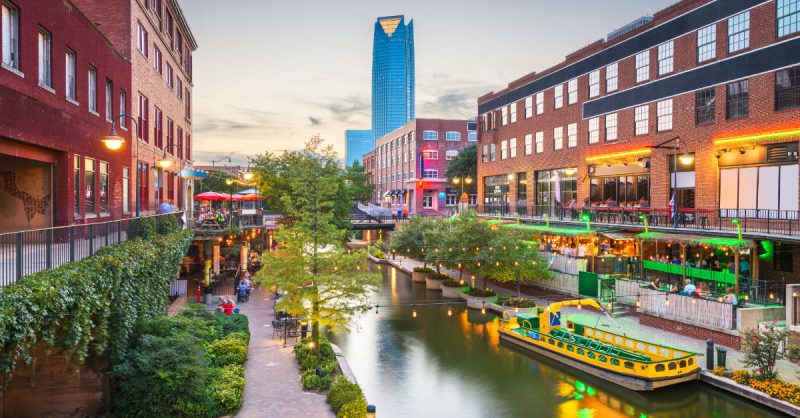 Oklahoma City cityscape in Bricktown